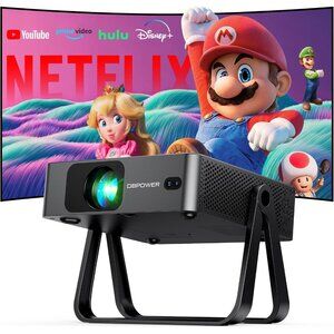 [Ultra-Slim Netflix Licensed AI Auto Focus Smart Mini Projector WiFi Bluetooth